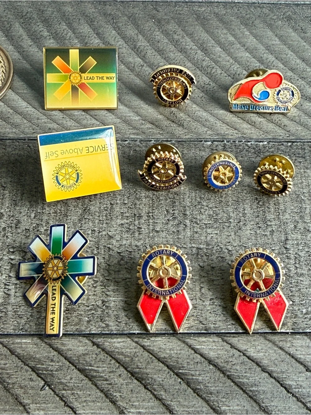 Rotary International Paul Harris Fellow Medal, 4-Way Test Coins, Misc Lapel Pins